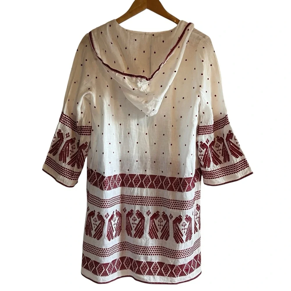 Zimmermann linen embroidered hooded mini dress in white excellent condition - Picture 7 of 11